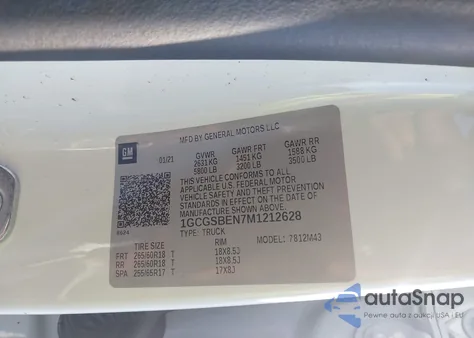 2021 Chevrolet Colorado 2Wd Short Box Wt from USA, damaged, VIN 1GCGSBEN7M1212628